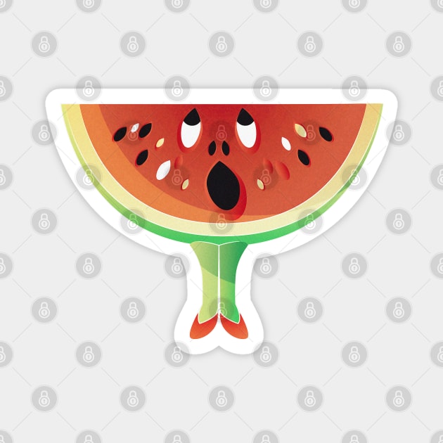 Surprised Watermelon Magnet by SelmaCardoso