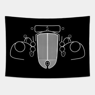 Pierce Arrow 1930s classic car outline white Tapestry