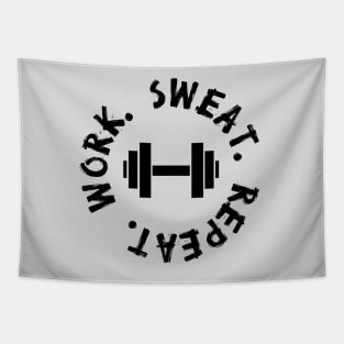 Work Sweat Repeat - Gym workout Tapestry