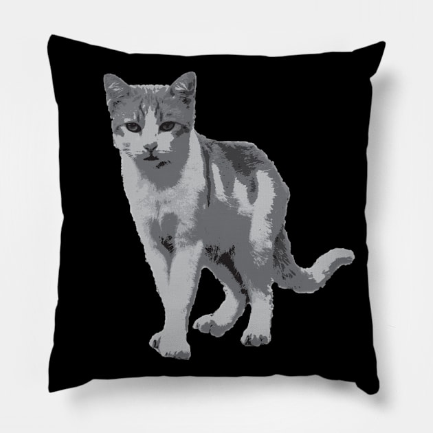 Grey room tiger Pillow by MarionsArt