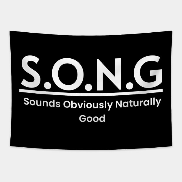 SONG Meaning Word Art Minimalist Design Tapestry by PANGANDOY