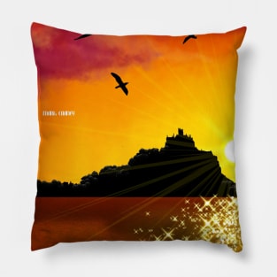 St. Michaels Mount Sunset Pillow