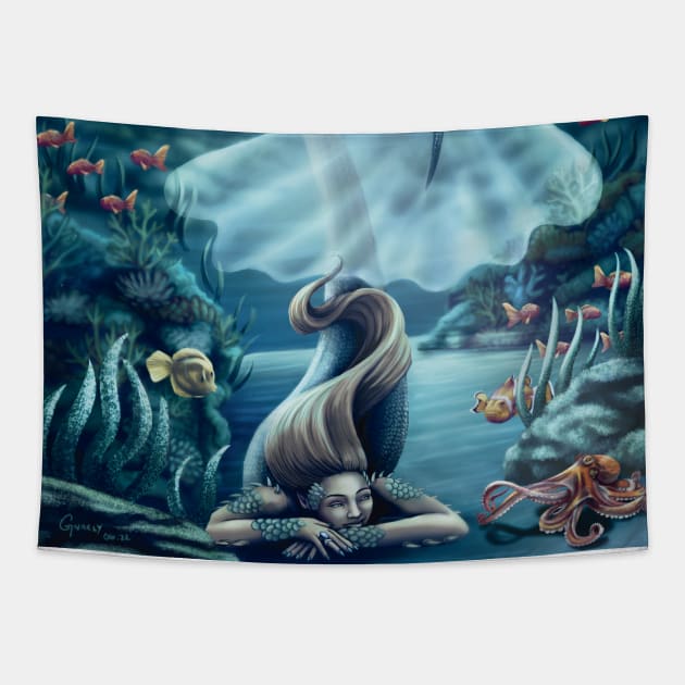 Chilling Mermaid Tapestry by GnarlyBones