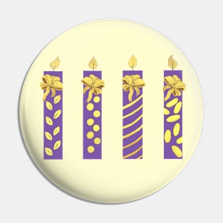 Purple Candles Pin