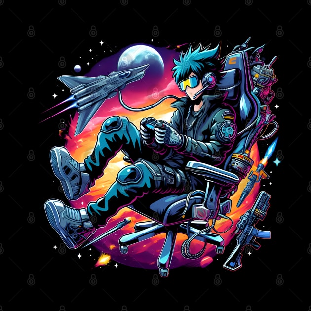 Space gamer cyber punk by beangeerie