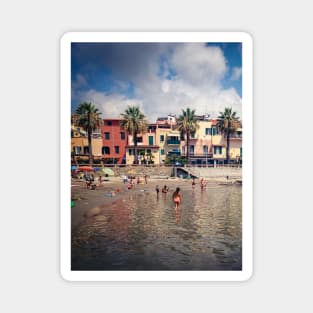 Summer Travel Vacation Beach Sea Palms Houses Italy Magnet