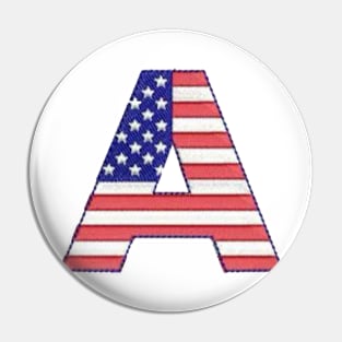 American Embroidered Font Pin