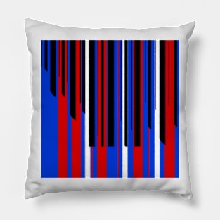 lines on blue Pillow