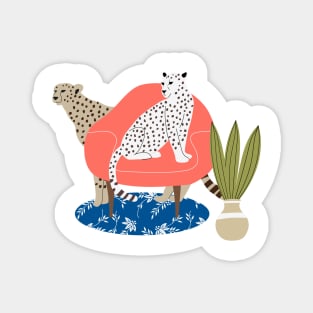 Leopards and armchair Magnet