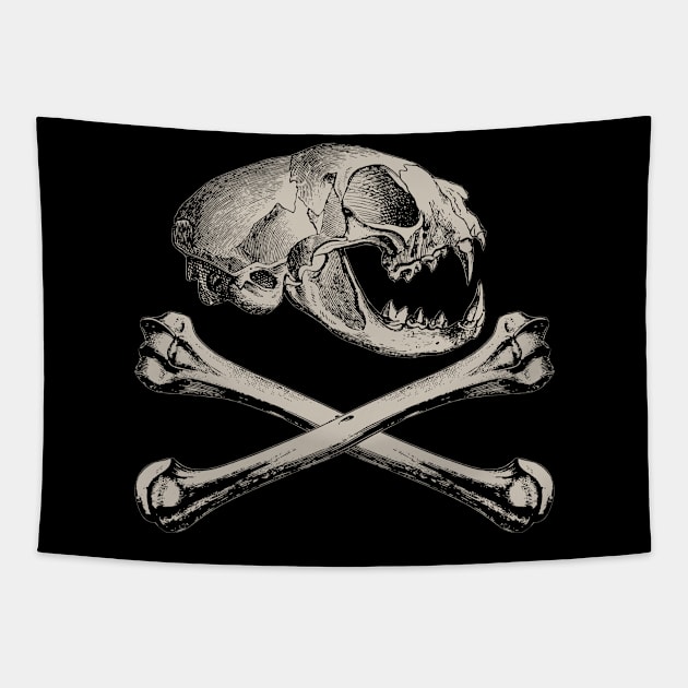 Cat Skull Tapestry by RavenWake