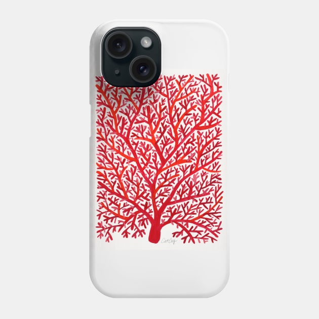 fan coral red Phone Case by CatCoq