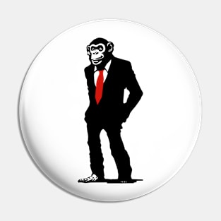 monkey in black suit Pin