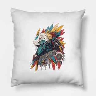 wild native totem art Pillow