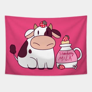 Strawberry Milk Cow Tapestry