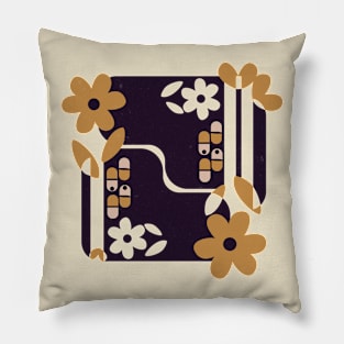 Flowers floral shape in dark purple shape Pillow