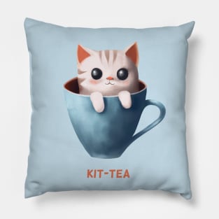 Kit-tea Kittea Kitty Cat Tea Pillow