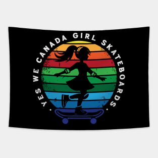 Yes We Canada Girl Skateboard Tapestry