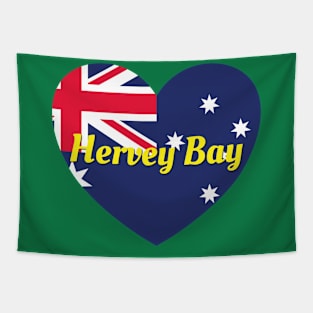 Hervey Bay QLD Australia Australian Flag Heart Tapestry