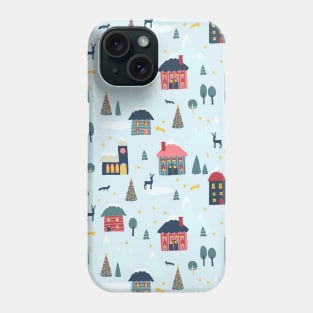 Winter Holiday Village Phone Case