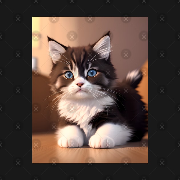 Adorable Kitten - Modern digital art by Ai-michiart