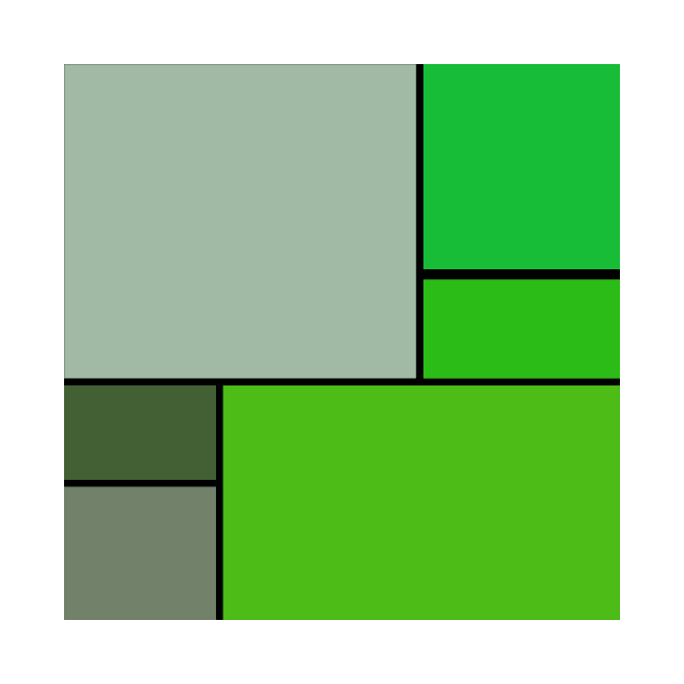 green mondrian inspired design by pauloneill-art