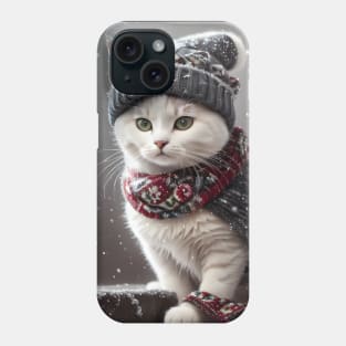 Christmas Cat - Modern Digital Art Phone Case