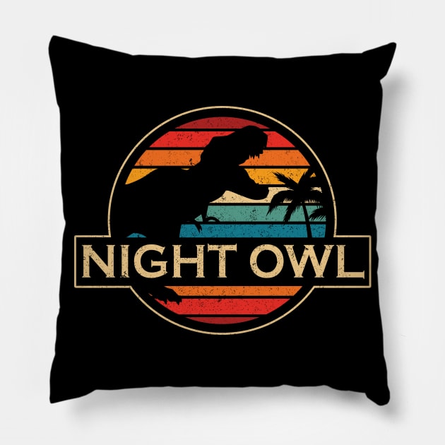 Night Owl Dinosaur Pillow by SusanFields