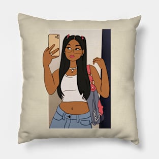 Black Woman Cartoon Collection Pillow