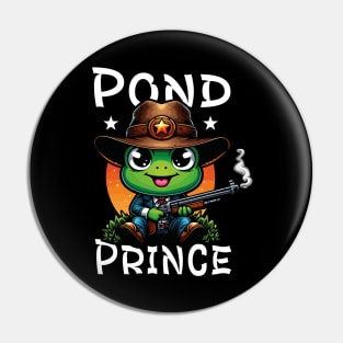 Pond Prince: The Reign of the Cutest Cow Frog (T-Shirt) Pin