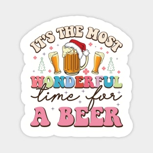 It's the Most Wonderful Time For A Beer Funny X-Mas Magnet