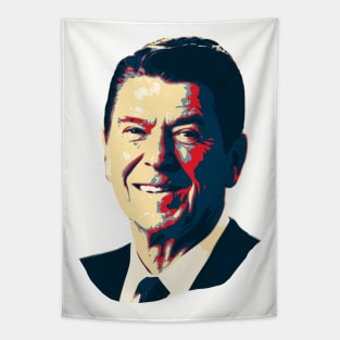 Ronald Reagan Smile Pop Art Tapestry