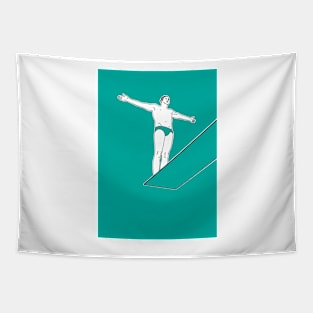 Dive Right In - Teal Version Tapestry