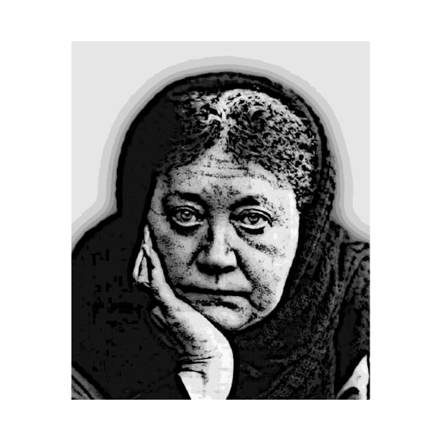 Helena Blavatsky Black And White Portrait | Helena Blavatsky Artwork by JustLit