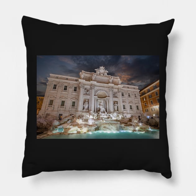 The Trevi Fountain in Rome, Italy Pillow by mitzobs