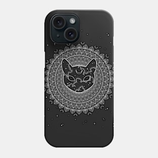 Cosmic Cat Mandala Phone Case