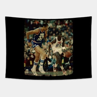 Kareem Abdul Jabbar vs Young Michael Jordan Tapestry