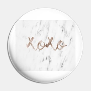 Rose gold marble XOXO Pin