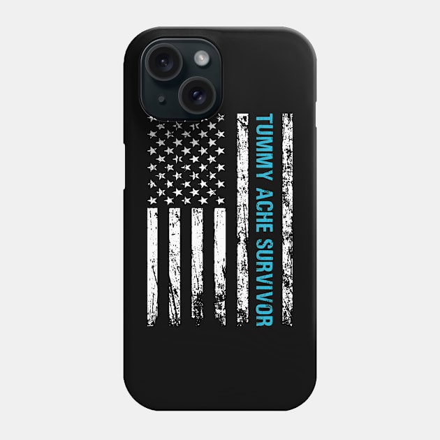 Tummy Ache Survivor USA American Flag Phone Case by Visual Vibes