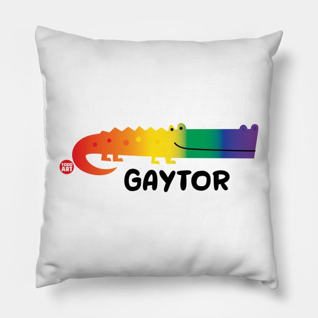 gaytor gator Pillow by toddgoldmanart