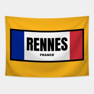Rennes City in French Flag Tapestry