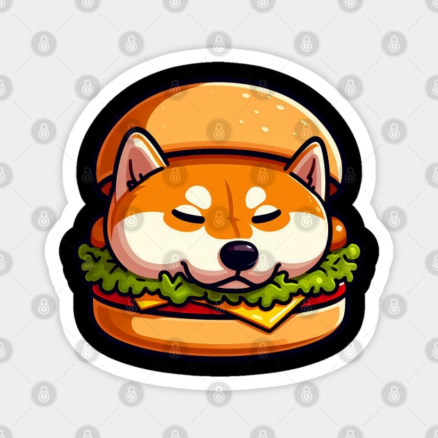 Shiba Inu is Sleeping in a Hamburger Magnet by Plushism