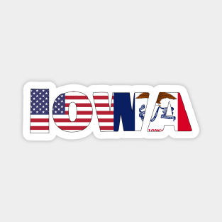 Iowa State/American Flag Logo Magnet