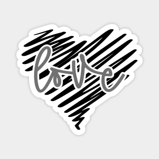 Love Heart Greyscale Magnet