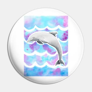 Watercolor Tie-dye Dolphin Pin