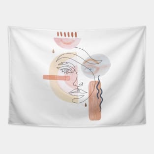 Abstract modern woman face Tapestry