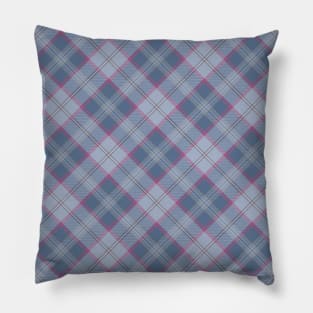 Pastel Blue and Pink Rotated Tartan Pillow