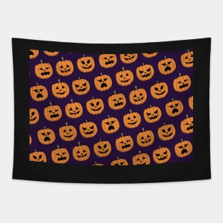 Pumpkin Pattern, Jack O' Lantern, Halloween Design Vector Artwork Tapestry