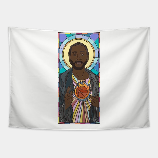 Kawhi Leonard Stained Glass Tapestry by opiester