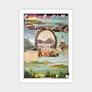 Chemins de fer PLM Italy Vintage Poster 1895 Magnet