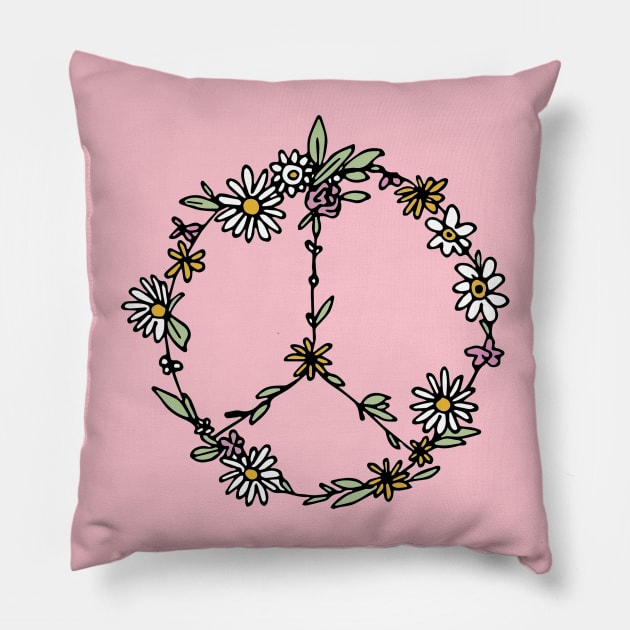 Watercolor Peace Sign Tapestry Pillow by aterkaderk